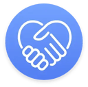 A blue icon introducing the Thrives Wellbeing Practice, featuring two hands forming a heart shape