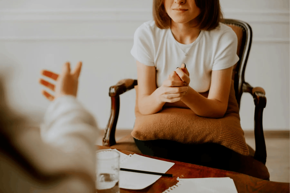 A one-to-one therapy conversation
