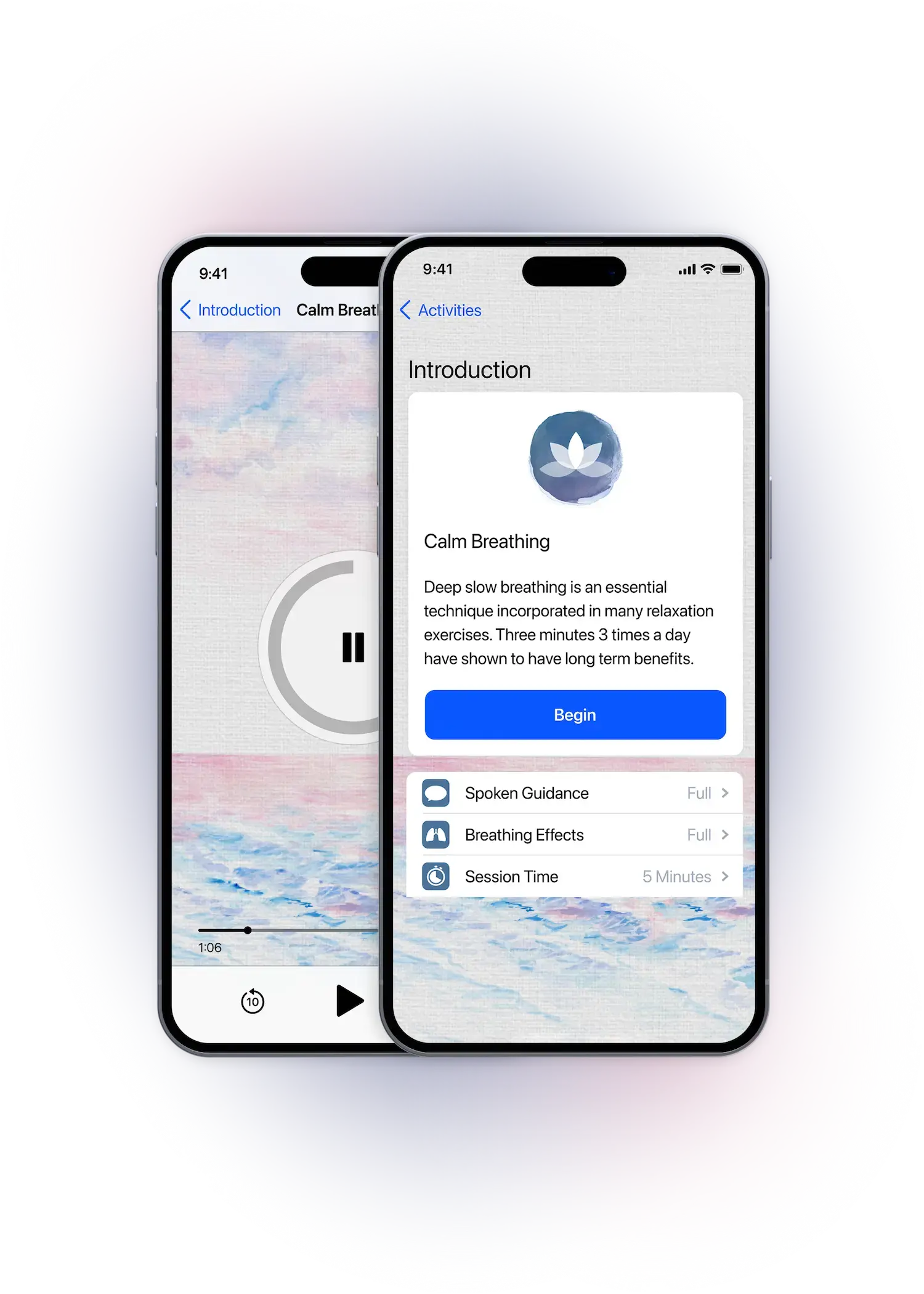 Calm Breathing preview inside the Thrive app